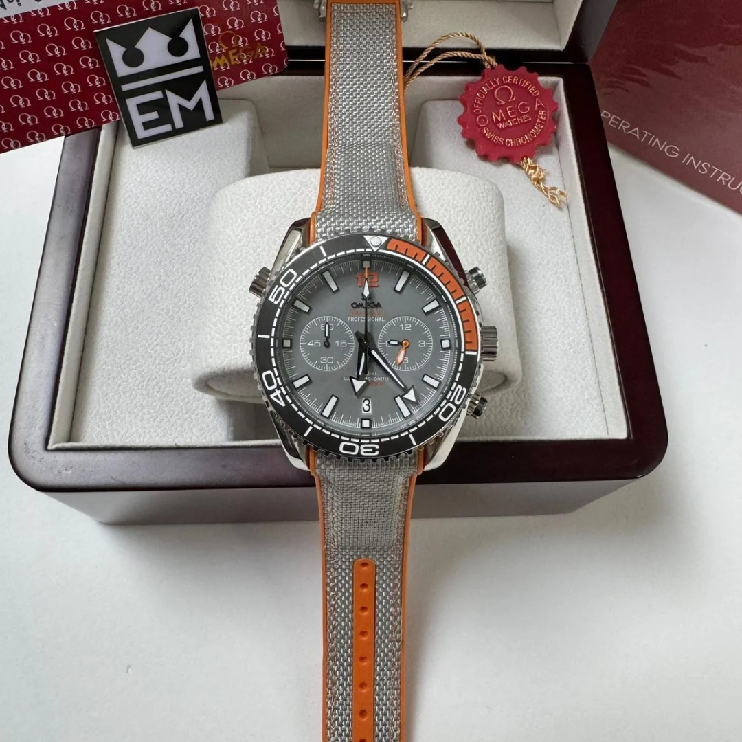 Omega Seamaster Planet Ocean Chronograph – Gray/Orange | Co-Axial Master Chronometer 600M