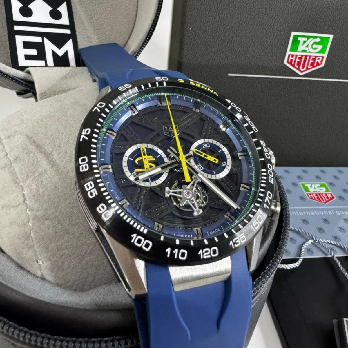 TAG Heuer Carrera Senna Skeleton Tourbillon – Blue Yellow