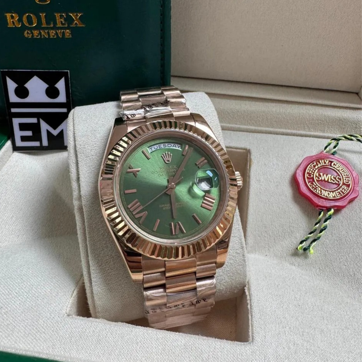 Rolex Day-Date 40 – Green Dial with Roman Numerals