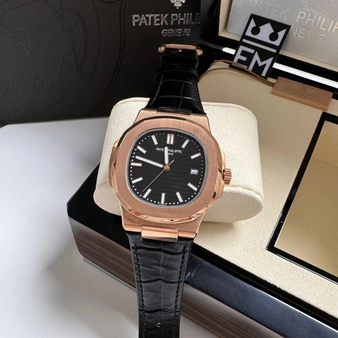 Patek Philippe Nautilus Rose Gold Black Automatic