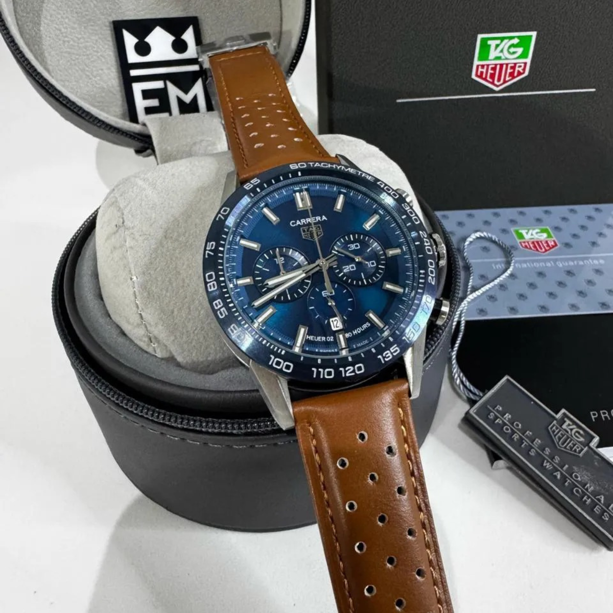 TAG Heuer Carrera Chronograph – Blue/Brown – Heuer 02 – 80 Hours
