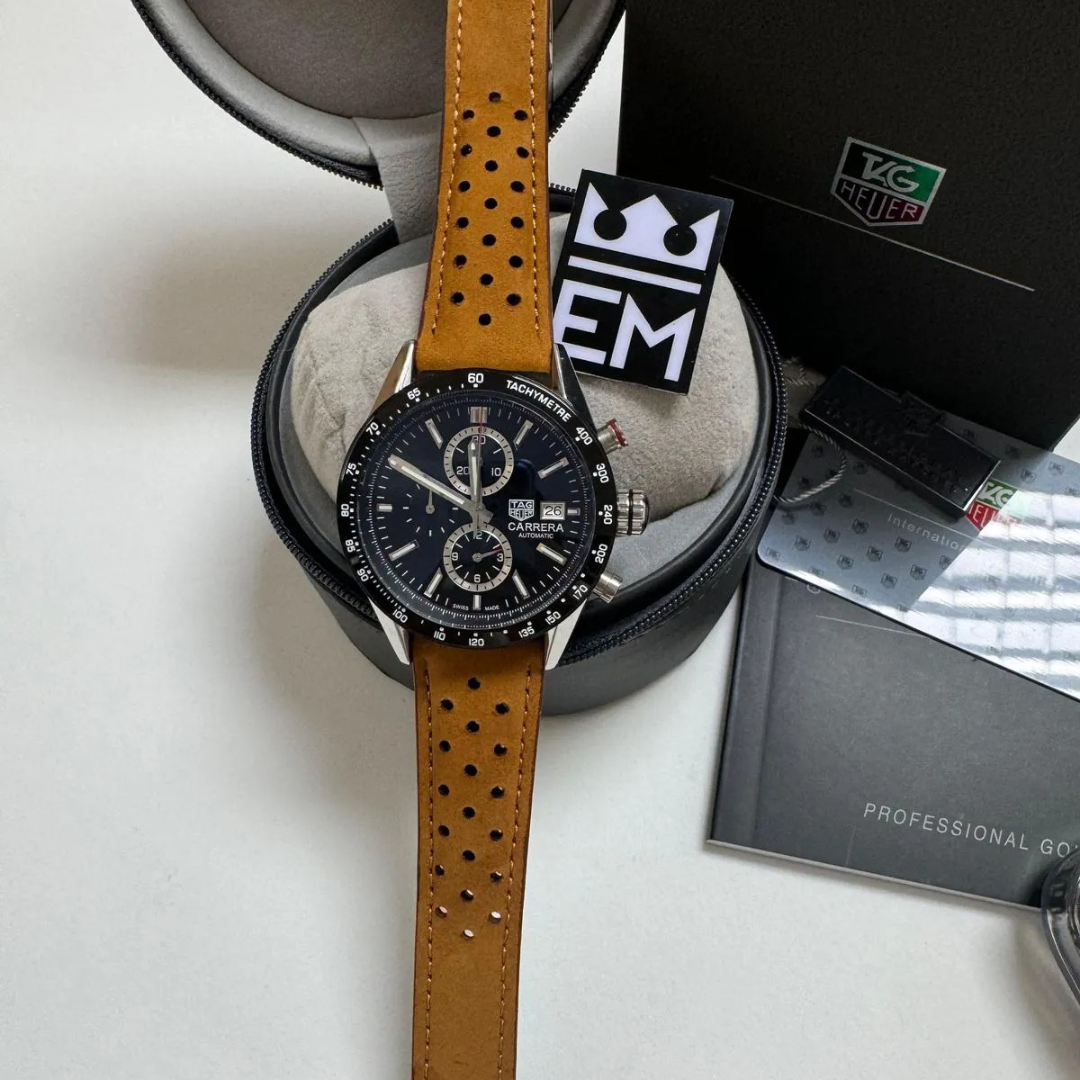 TAG Heuer Carrera Chronograph Black – Automatic | Suede Strap