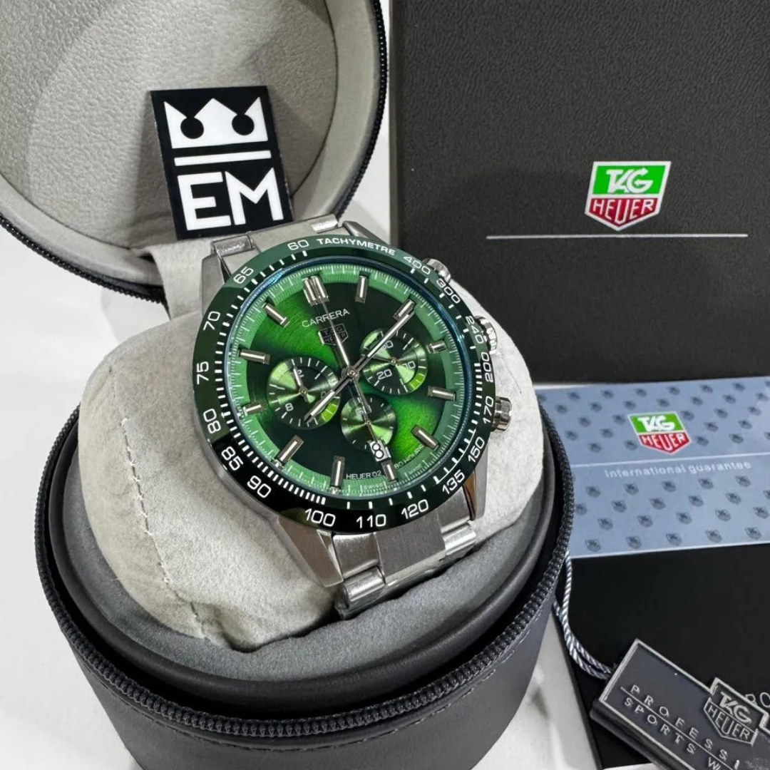 TAG Heuer Carrera Chronograph – Emerald Green | Stainless Steel Bracelet