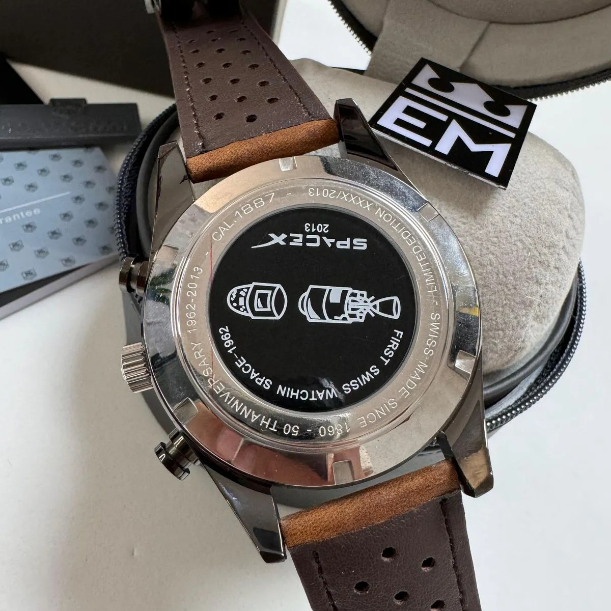 TAG Heuer Carrera Chronograph Black Brown Leather Strap