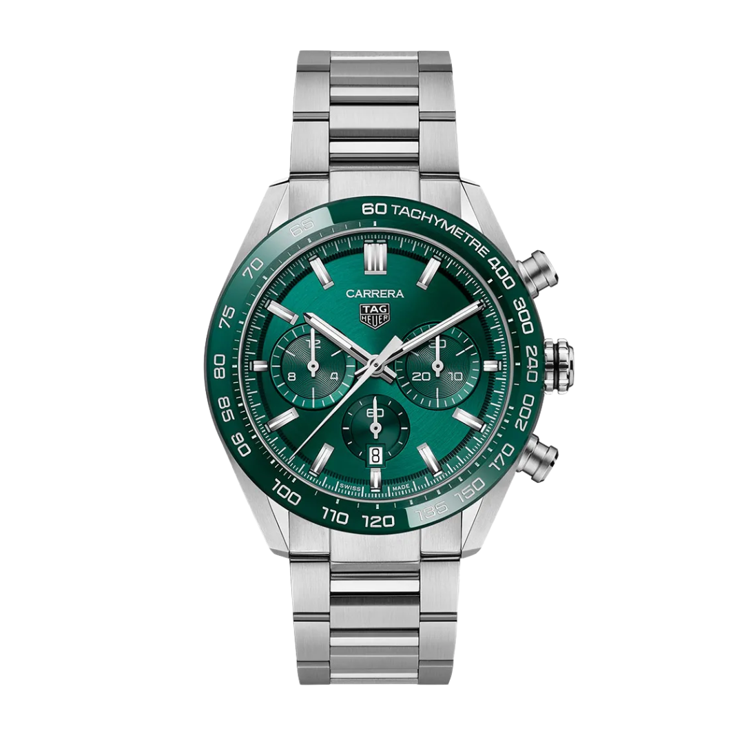TAG Heuer Carrera Chronograph – Emerald Green | Stainless Steel Bracelet