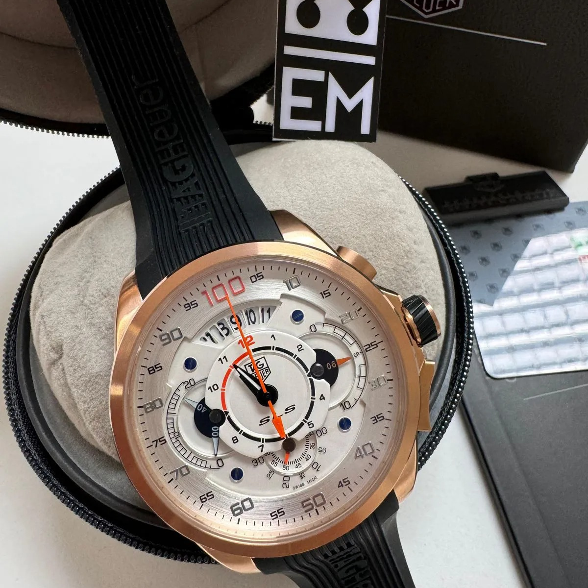 TAG Heuer Grand Carrera Microtimer – Rose Gold & White