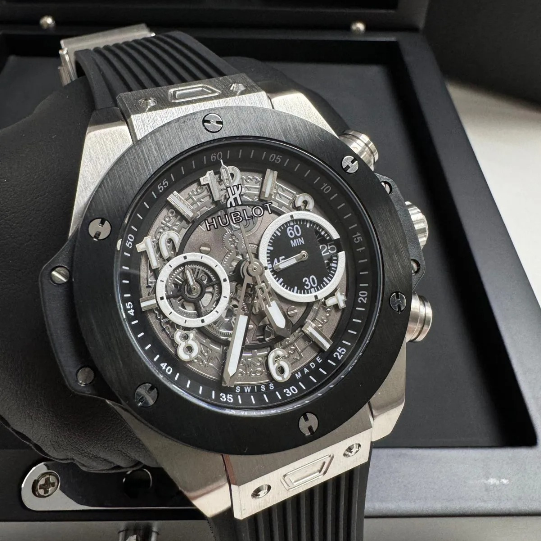 Big Bang Unico Black Silver Skeleton