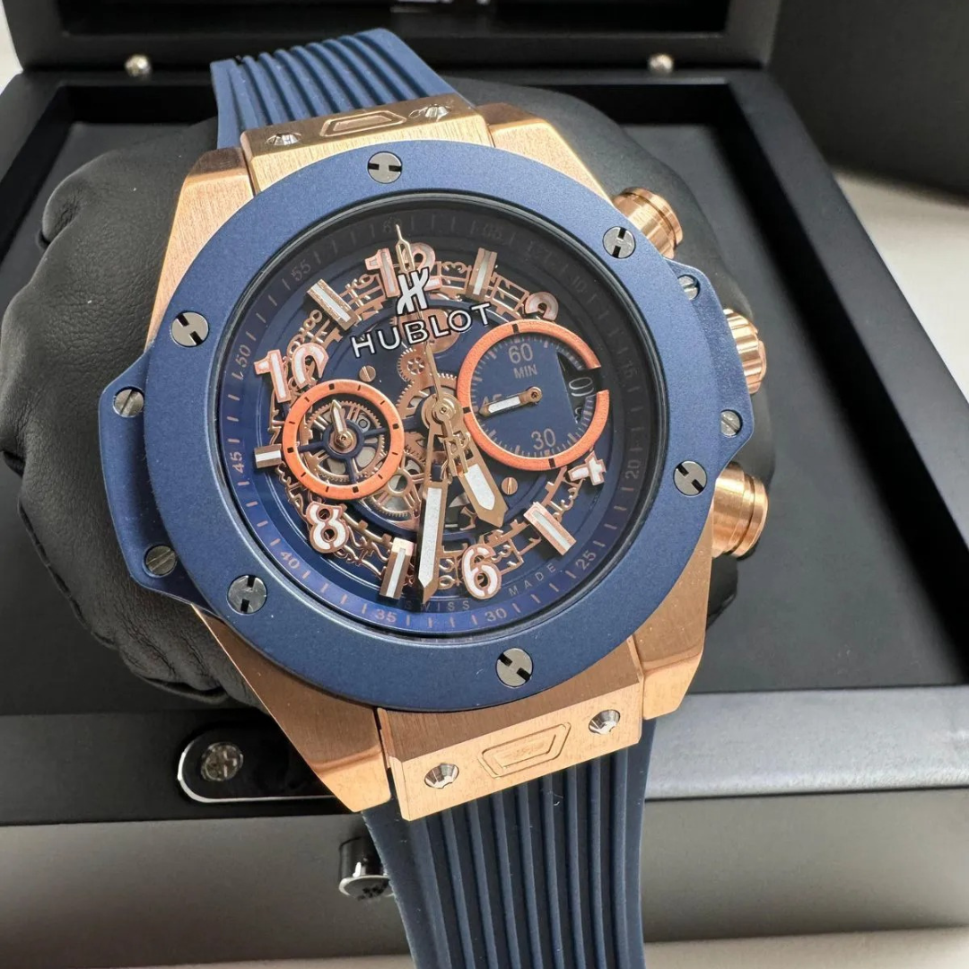 Big Bang Unico Blue Rose Gold Skeleton