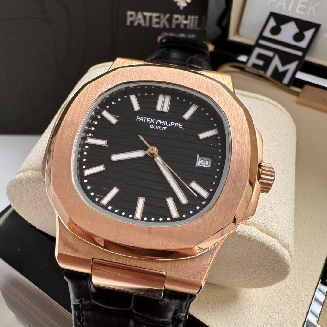 Patek Philippe Nautilus Rose Gold Black Automatic