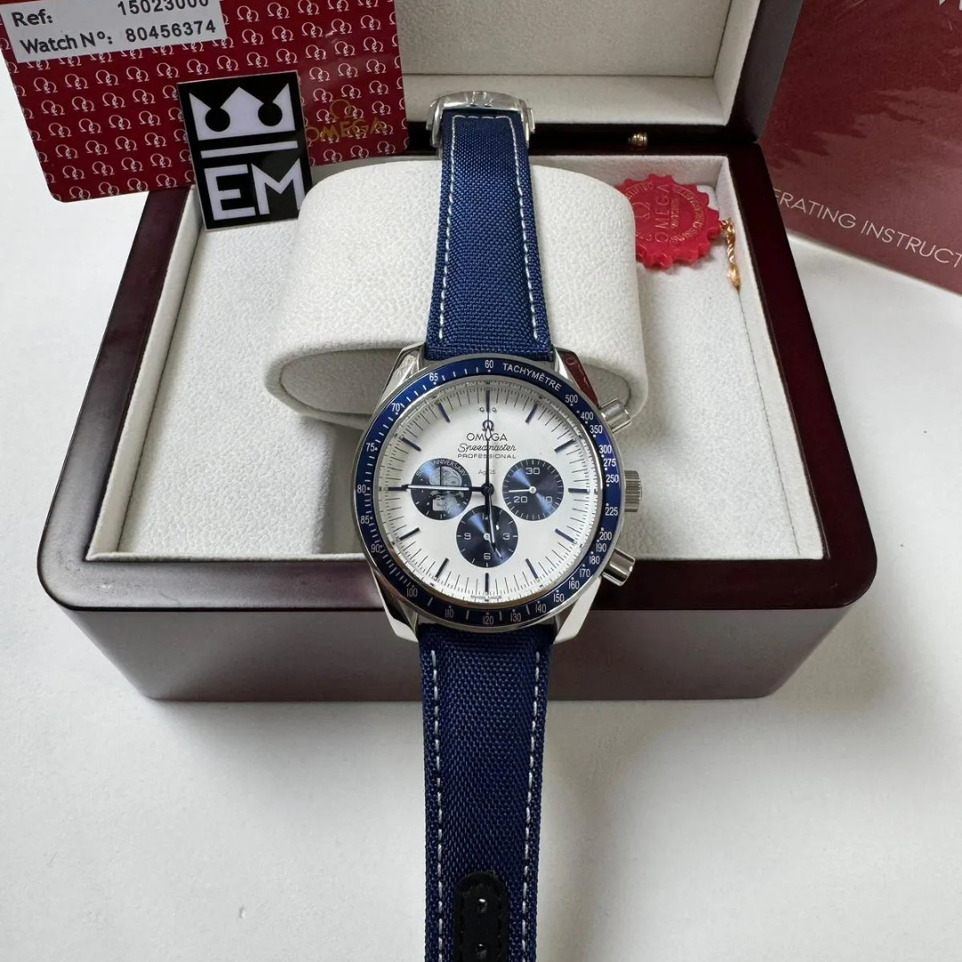 Omega Speedmaster Blue Edition – White/Blue | Chronograph 42mm