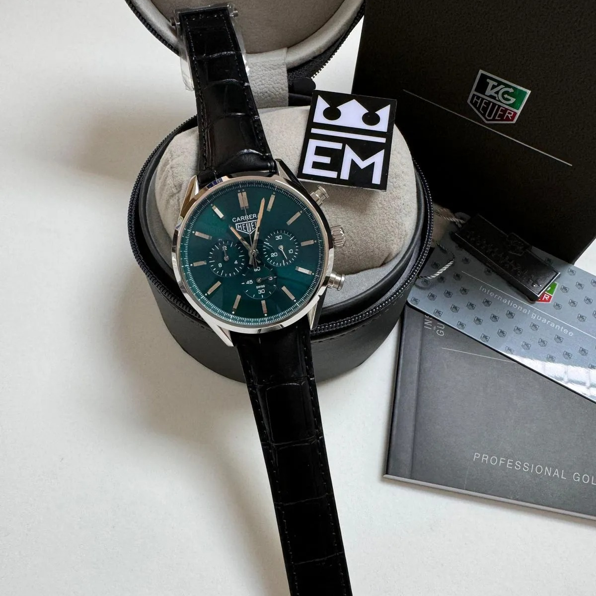 TAG Heuer Carrera Chronograph – Emerald Green Dial Leather Strap