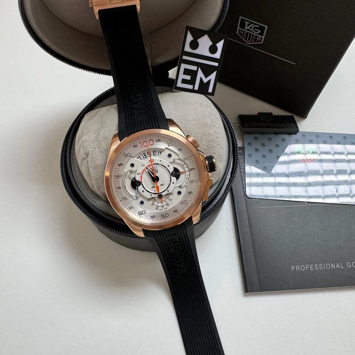 TAG Heuer Grand Carrera Microtimer – Rose Gold & White