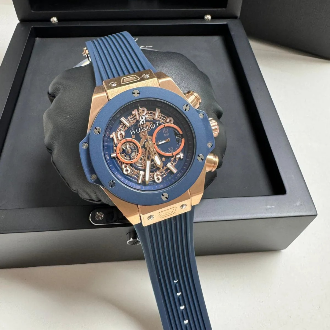 Big Bang Unico Blue Rose Gold Skeleton