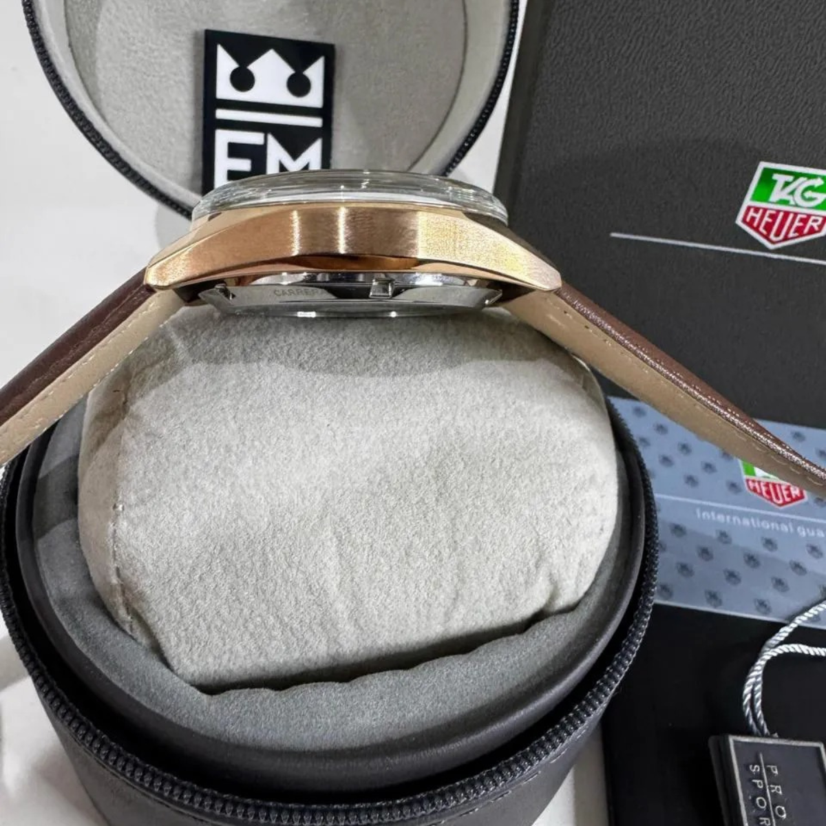 TAG Heuer Carrera Chronosprint – Silver/Red – Brown Leather Strap