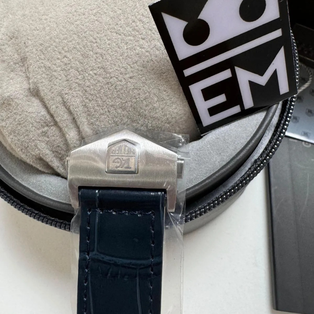 TAG Heuer Carrera Chronograph – Silver & Blue | Leather Strap