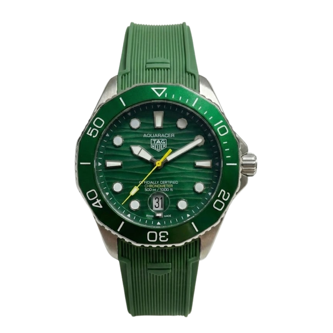TAG Heuer Aquaracer Green Chronometer 300M Rubber Strap