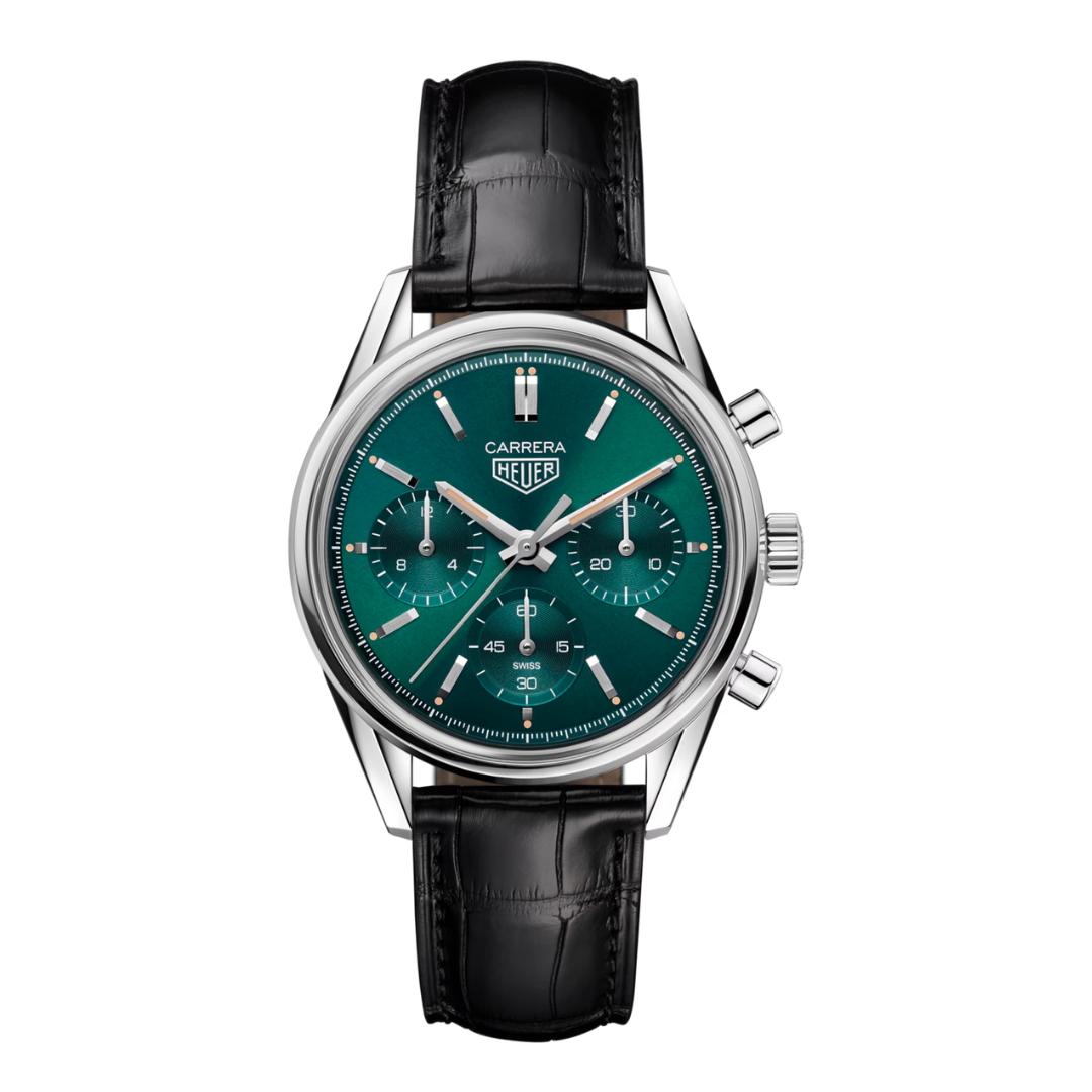TAG Heuer Carrera Chronograph – Emerald Green Dial Leather Strap