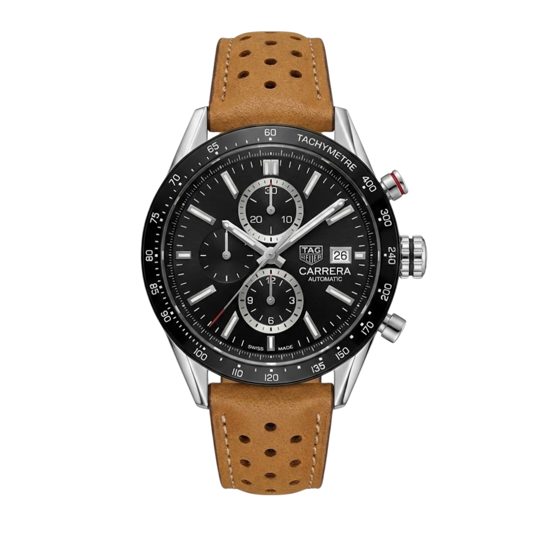 TAG Heuer Carrera Chronograph Black – Automatic | Suede Strap