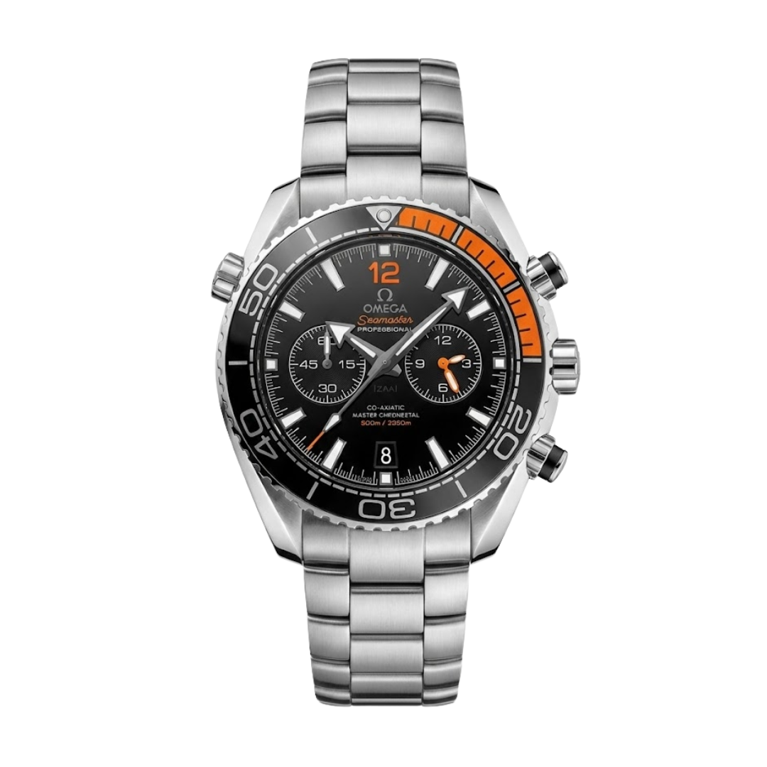 Omega Seamaster Planet Ocean Chronograph – Black & Orange | Stainless Steel Bracelet